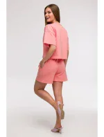 mikina s krátkým rukávem korálová model 21047210 - BeWear