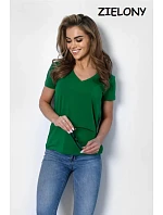 Dámske tričko s krátkym rukávom Serek brown - Off Pink