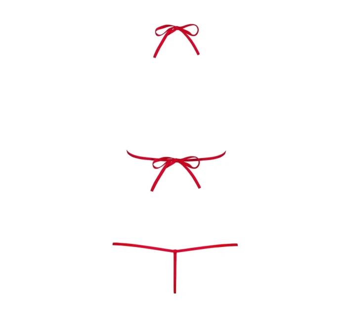 Dámské erotické body Luiza teddy red - OBSESSIVE Dámské erotické body Luiza teddy red - OBSESSIVE