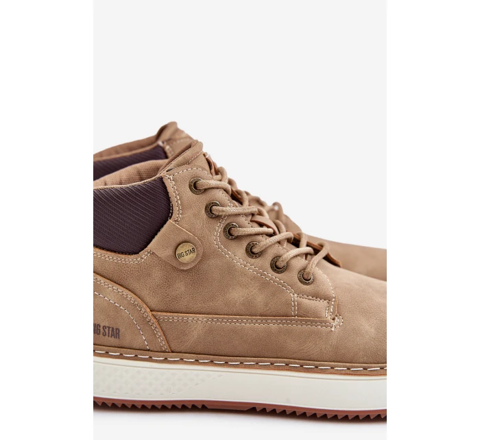Sznurowane Botki Męskie Big Star OO174560 Hi-Poly System Brązowe