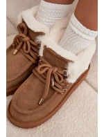 Dámské sněhule z přírodní semiš model 21714062 Camel - D.Franklin