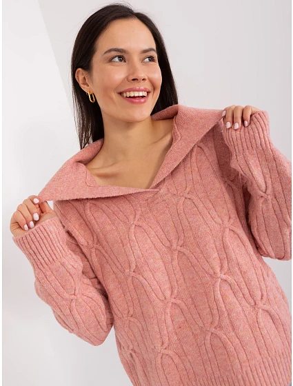 Sweter AT SW  ciemny różowy model 19034293 - FPrice