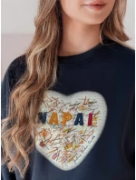 Dámska nadrozmerná mikina so srdcom SERDUCHOVA navy blue FashionStreet BY1439