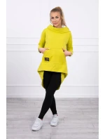 Mikina s dlhým chrbtom a kapucňou kivi