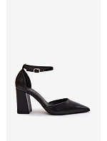 Lodičky na podpatku z imitace kůže Černé Selvra