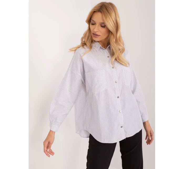 Koszula BP KS model 19688874 biało szary - FPrice Koszula BP KS model 19688874 biało szary - FPrice