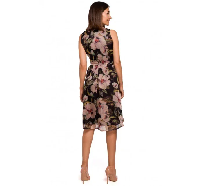 model 18002742 Šifonové šaty s hlubokým výstřihem model 3 - STYLOVE model 18002742 Šifonové šaty s hlubokým výstřihem model 3 - STYLOVE