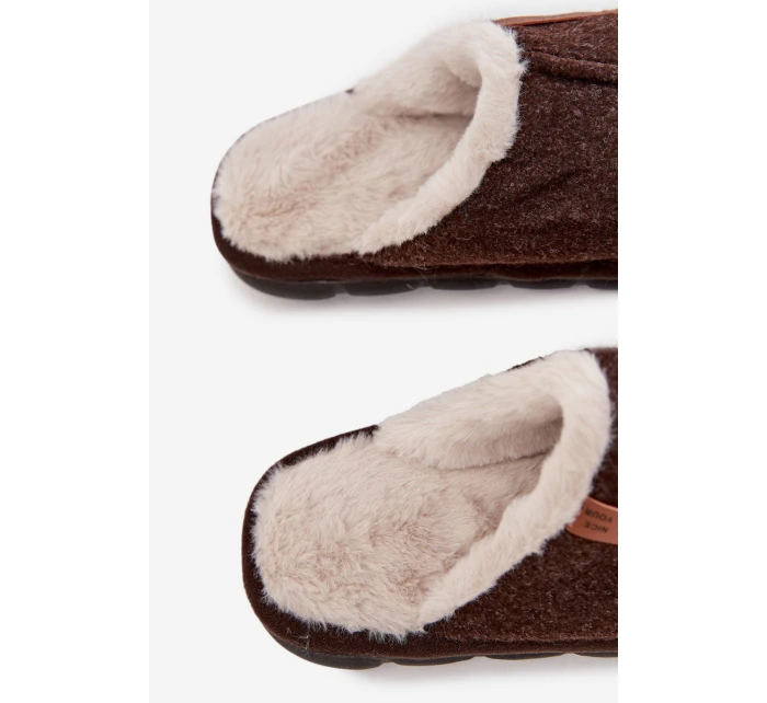 Pánske chlpaté papuče - čokoládové Darielle Pánske chlpaté papuče - čokoládové Darielle