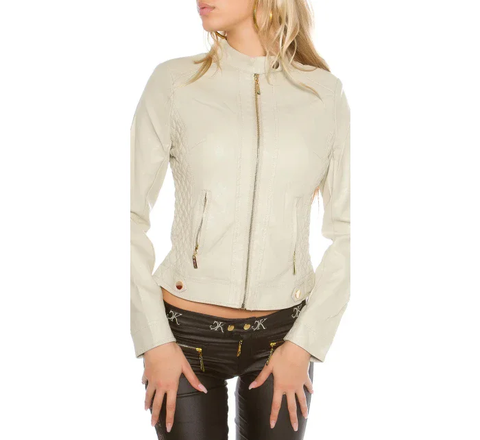 Sexi motorkárska bunda VK2 cream - Koucla
