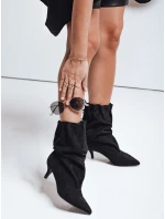 Dámské semišové kozačky s svrškem černé Dstreet model 21992972 - FashionStreet