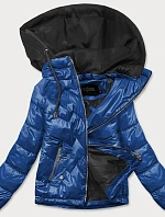 Modro / čierna dámska bunda s kapucňou (BH2003BIG)