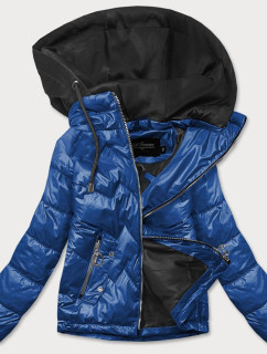 Modro / čierna dámska bunda s kapucňou (BH2003BIG)