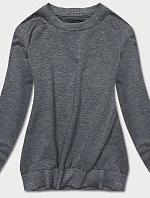 Tmavosivá tenká dámska tepláková mikina so sťahovacími lemami (68W05-5)