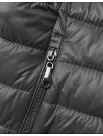 Prošívaná vesta v grafitové barvě s kapucí model 18914573 - J.STYLE