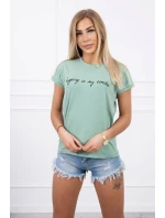 Nakupovanie je moja kardio tmavo mätová blúzka