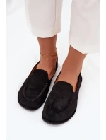 Dámské mokasíny z eko semiše ploché černé model 21710870 - Boto