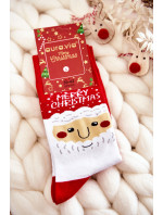 Pánske vianočné bavlnené ponožky so Santa Clausom červené