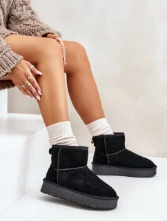 Dámske semišové tenisky na platforme nad členkom čierne Rianaella