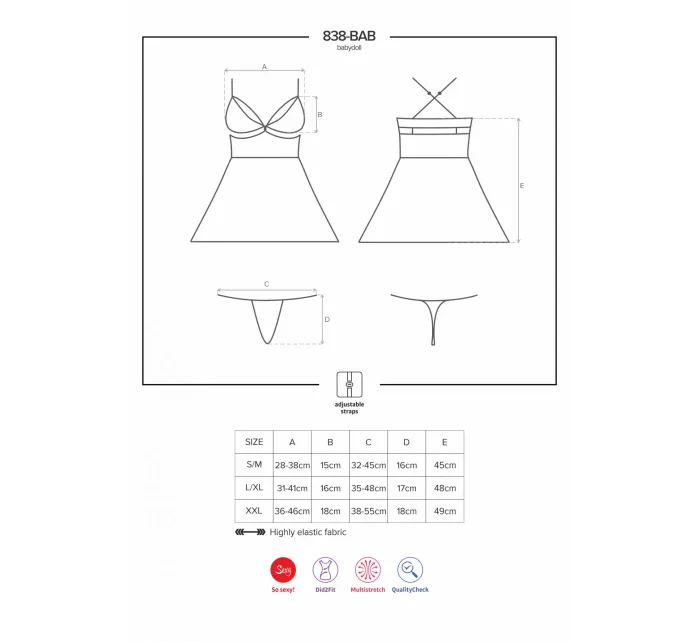 Košieľka 838-BAB Babydoll - Obsessive