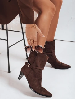 Dámské semišové hnědé kozačky Dstreet model 21993472 - FashionStreet
