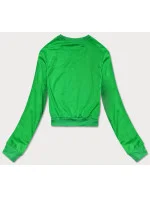 Tenká krátká zelená dámská tepláková mikina model 18378938 - J.STYLE Tenká krátká zelená dámská tepláková mikina model 18378938 - J.STYLE