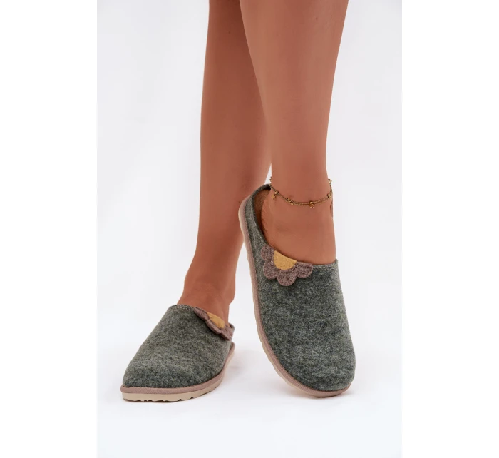 Dámské pantofle s květinou Inblu CS000043 zelené