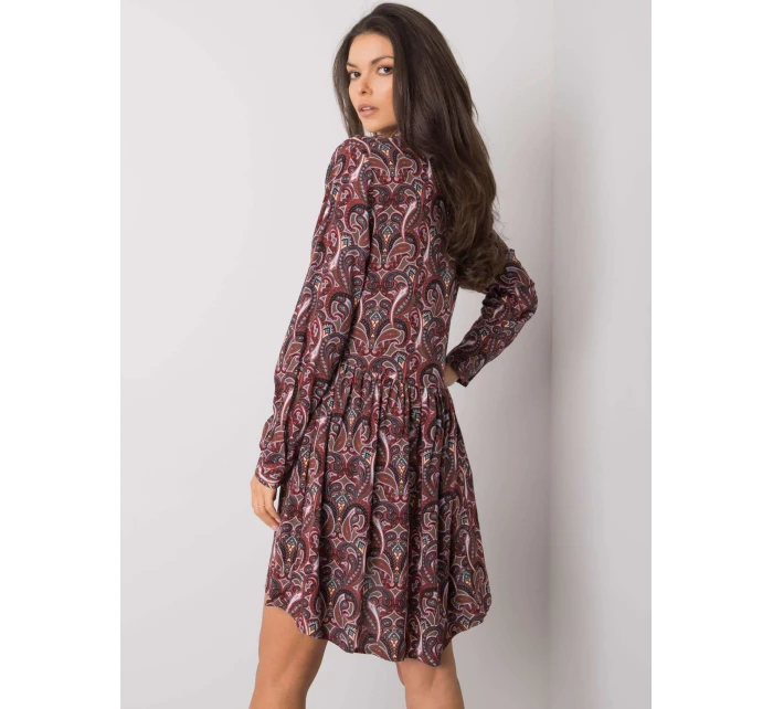 Šaty D73771M30227 tmavo hnedé