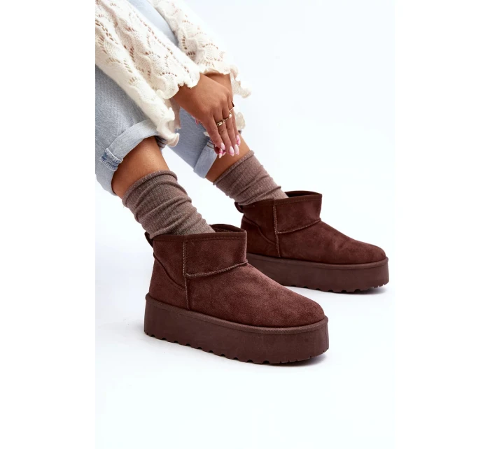 Hnedé semišové topánky na platforme Corcoran