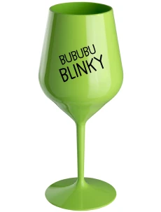 BUBUBUBLINKY - zelená nerozbitná sklenice na víno 470 ml