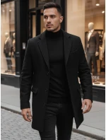 Pánsky čierny kabát FashionStreet CX0380 Pánsky čierny kabát FashionStreet CX0380