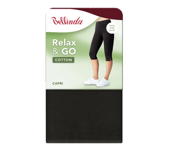 Dámske bavlnené capri RELAX & GO COTTON CAPRI - BELLINDA - čierne