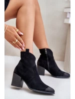 Dámské semišové teplé boty Černe model 21675647 - VINCEZA