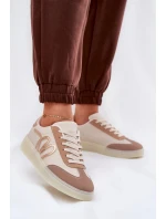 Nízké Dámské Sportovní Boty Z Eko Kůže Béžové model 21685672 - Boto