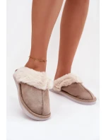 Dámské pantofle s kožíškem Khaki model 21772498 - Boto Dámské pantofle s kožíškem Khaki model 21772498 - Boto