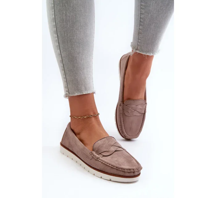 Dámske mokasíny z ekologického semišu, tmavobéžové Nestalia Dámske mokasíny z ekologického semišu, tmavobéžové Nestalia