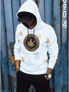 Pánska biela mikina s potlačou FashionStreet BX5310