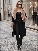 Płaszcz damski z odpinanym czarny model 22404879 - FashionStreet Płaszcz damski z odpinanym czarny model 22404879 - FashionStreet