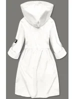 Tenký asymetrický dámsky prehoz cez oblečenie v smotanovej farbe (B8117-26)