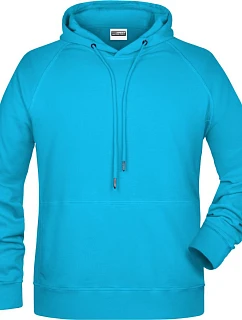 Pánská raglánová mikina s kapucí 02. turquoise model 22435202 - Daiber