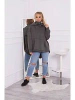 Zateplená mikina se zipem na zádech grafitová