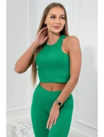 Sada mikiny, topu a legín 3 v 1 zelená Sada mikiny, topu a legín 3 v 1 zelená