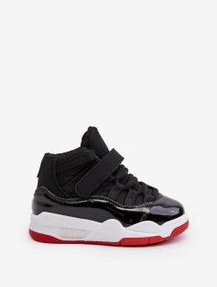 Dziecięce Sportowe Buty Sznurowane Czarno-Czerwone Darina