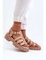Sandały Rzymianki Damskie Beżowe Rosarose