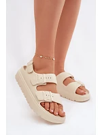Dámské pěnové sandály na platformě Big Star TT274A032 světle béžové Dámské pěnové sandály na platformě Big Star TT274A032 světle béžové