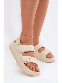 Dámské pěnové sandály na platformě Big Star TT274A032 světle béžové