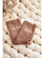 Detské kožušinové ponožky s hnedými medveďmi