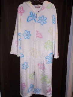 Dámsky 3/4 župan kapucňa / zip - kvety - Vestis