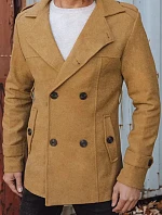 Pánsky dvojradový pieskový kabát CX0443z - Dstreet