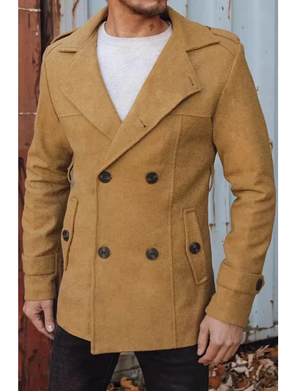 Pánsky dvojradový pieskový kabát CX0443z - Dstreet