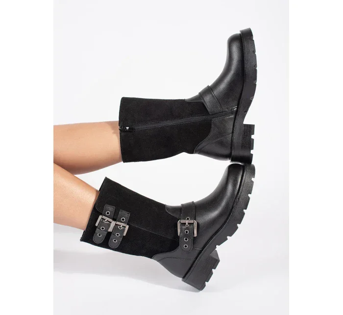 Trendy dámské černé kotníčkové boty platforma Trendy dámské černé kotníčkové boty platforma